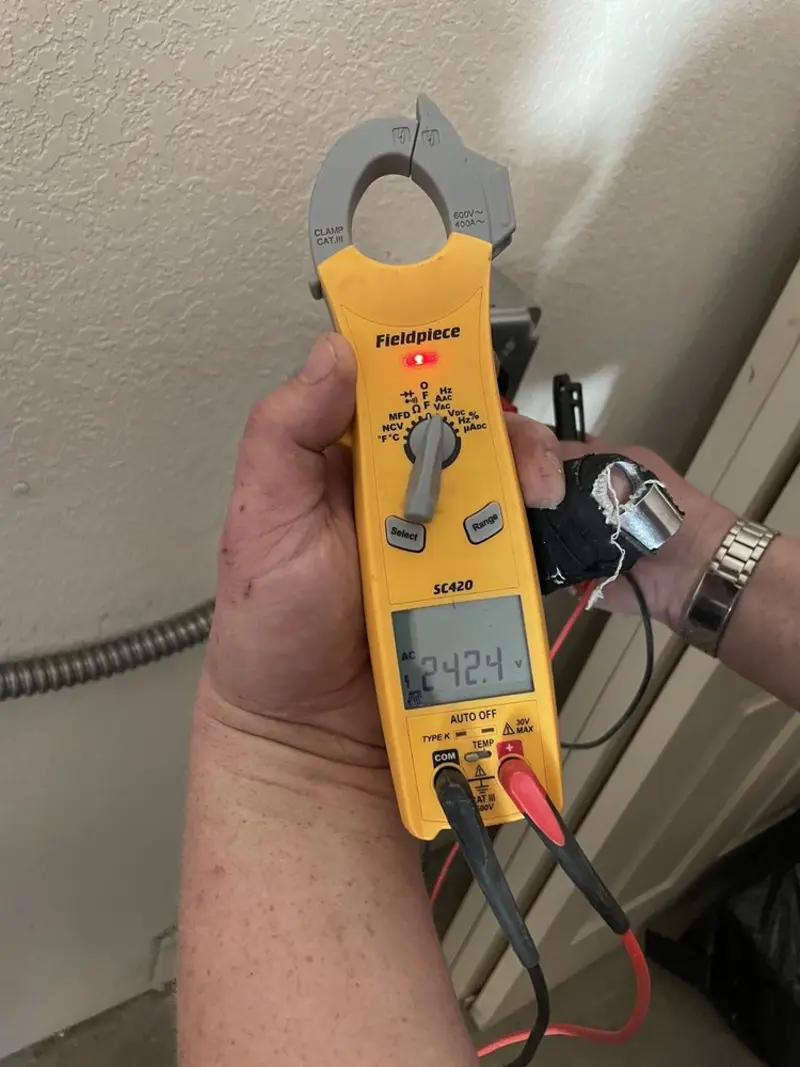 Voltage testing with clamp meter during Generator Installation in West Rancho Dominguez